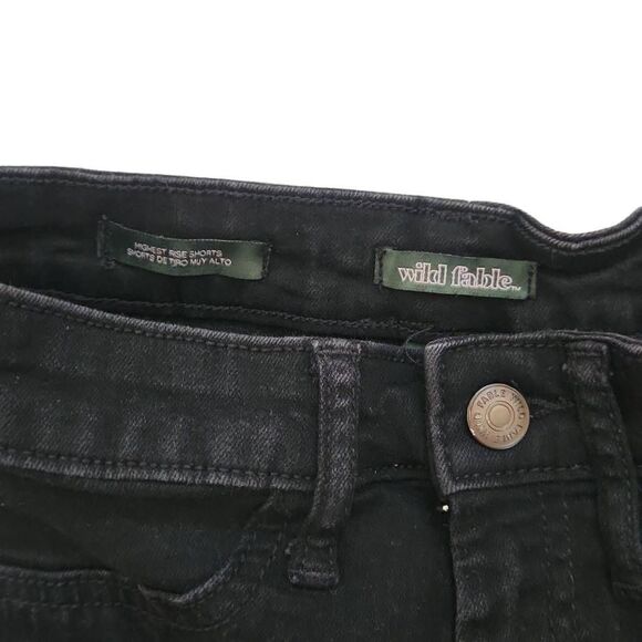 Wild Fable Ladies Size 2 / 26R Black Denim Highest Rise Shorts - Picture 3 of 4